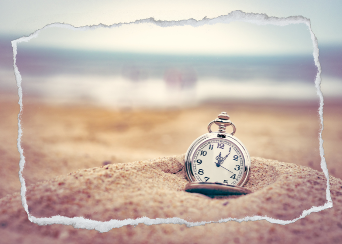 pocketwatch on beach